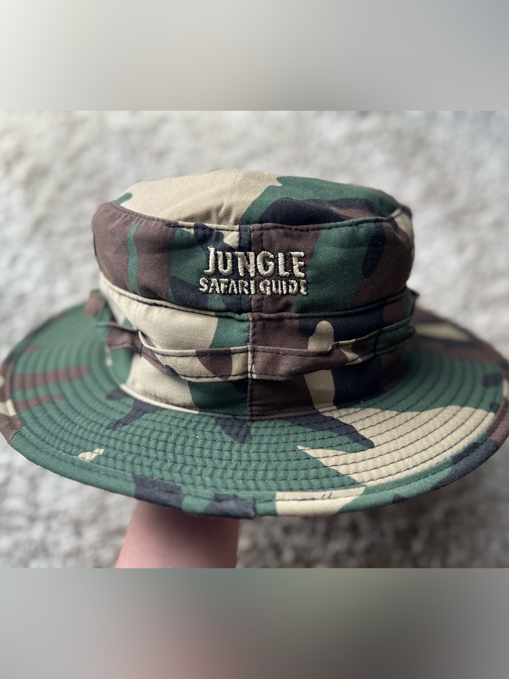 Rainforest Cafe Kids Camo Boonie Safari Hat One Size Adjustable Chin Strap - Picture 2 of 7